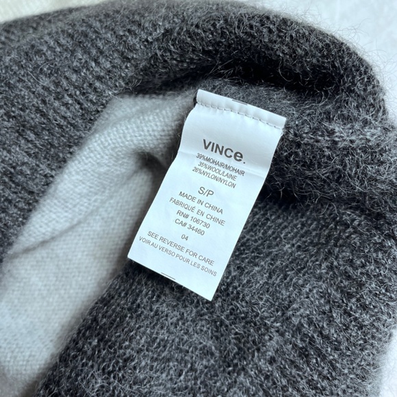 VINCE Grey Striped Mohair Sweater (NWT) - Picture 6 of 6
